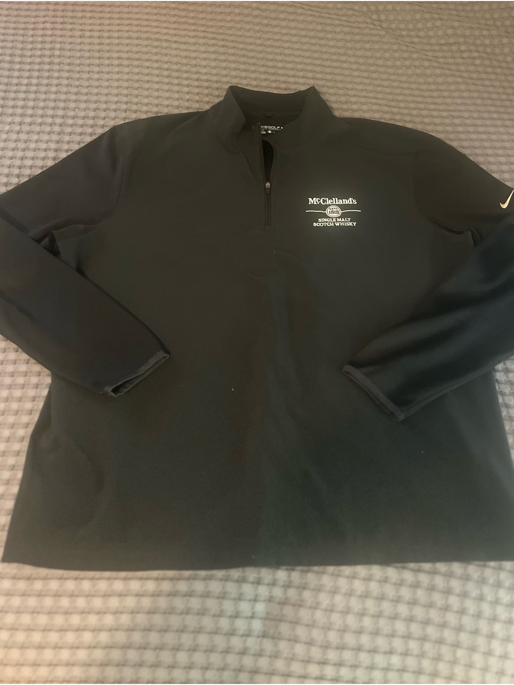 Nike Black Half-Zip Lightweight Pullover with McClelland’s Irish whisky